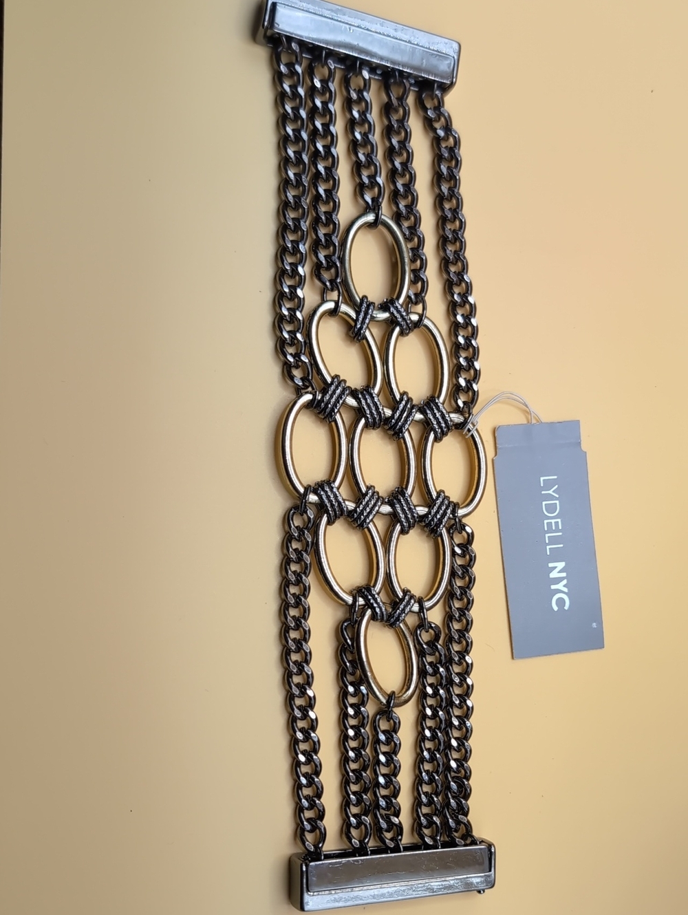 Gunmetal Chain Link Statement Bracelet - NWT